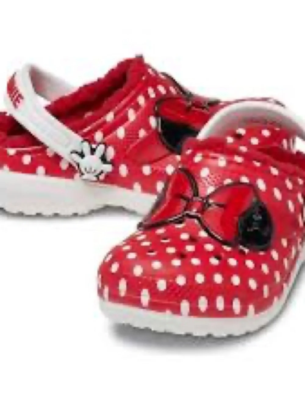 NWT❤️Crocs Kids' Red Polka Dot Minnie Bow Clog szJ3